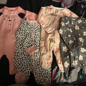 4 pack onesies for new born baby girl